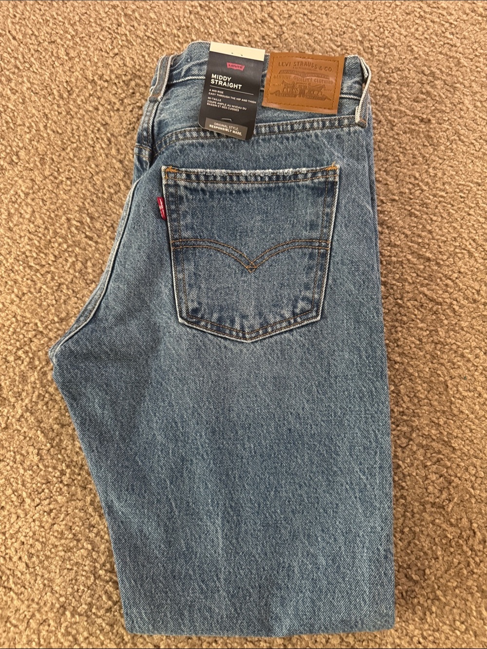Levi's Womans Mid-Rise Straight Blue Jeans
